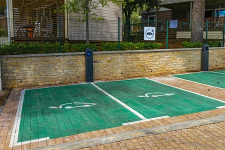 EV charger on a campsite